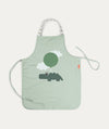 Waterproof Kids Apron - Happy clouds Green