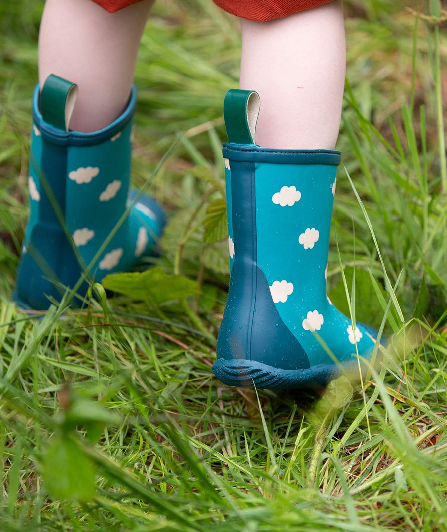 Lined Classic Wellington Boots - Blue Clouds