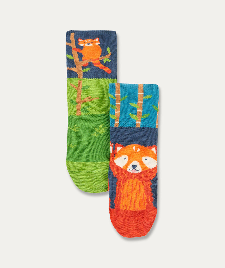 Fun Fold Over Socks 2 Pack - Red Panda Multipack