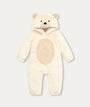 Faux Fur Polar Bear Pramsuit - Ecru