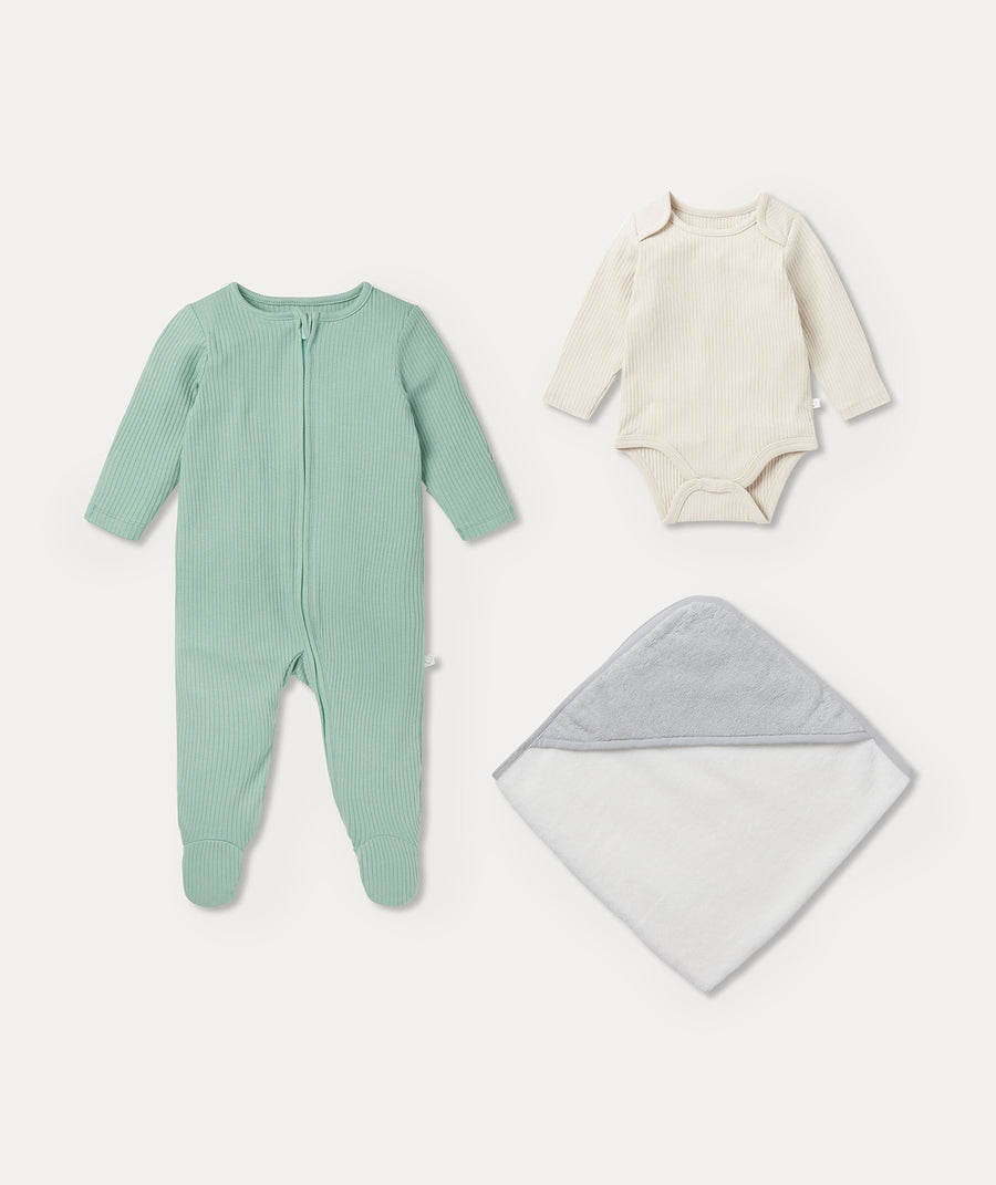 Ribbed Soak & Sleep Set - Ribbed Mint