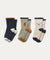 3-Pack Eloy Anti-Slip Baby Socks - Teddy / Dove blue mix