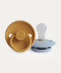2-Pack Rope Silicone Pacifier: Honey Gold/Powder Blue