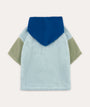 Colourblock Towelling Poncho - Pale Blue Mix