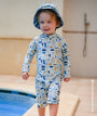 Long Sleeve Sunsuit - Sealife Print