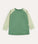 Colourblock Slub Long Sleeve Top - Grass Green