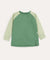 Colourblock Slub Long Sleeve Top - Grass Green