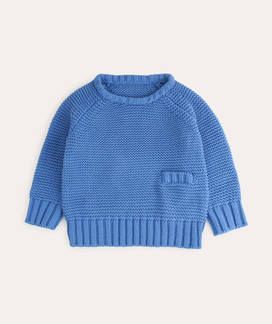 Garter Stitch Jumper - Cobalt