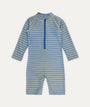 3/4 Sleeve Sunsuit -  Blue Stripe