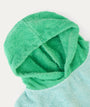 Colourblock Towelling Poncho: Green/Blue Mix
