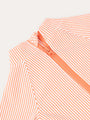 Seersucker Long Sleeve Swimsuit -  Coral Seersucker