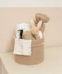 Knitted Storage Basket Round - Beige