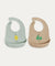 Yummy Silicone Bib - Pack of 2: Minty / Camel