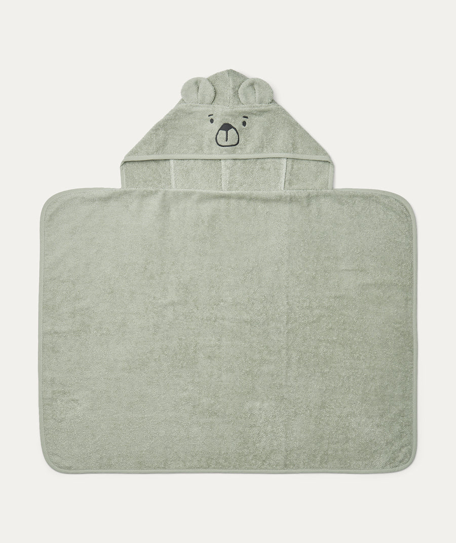 Vilas Baby Hooded Towel - Bear Dove blue