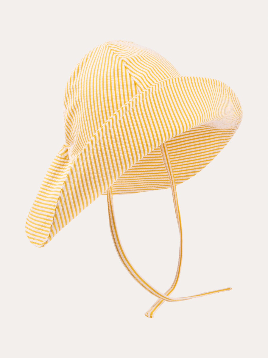 Floppy Swim Hat -  Yellow Seersucker