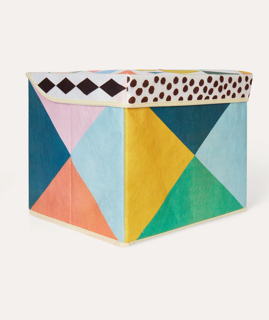 Storage Box With Geometric Pattern:Multi