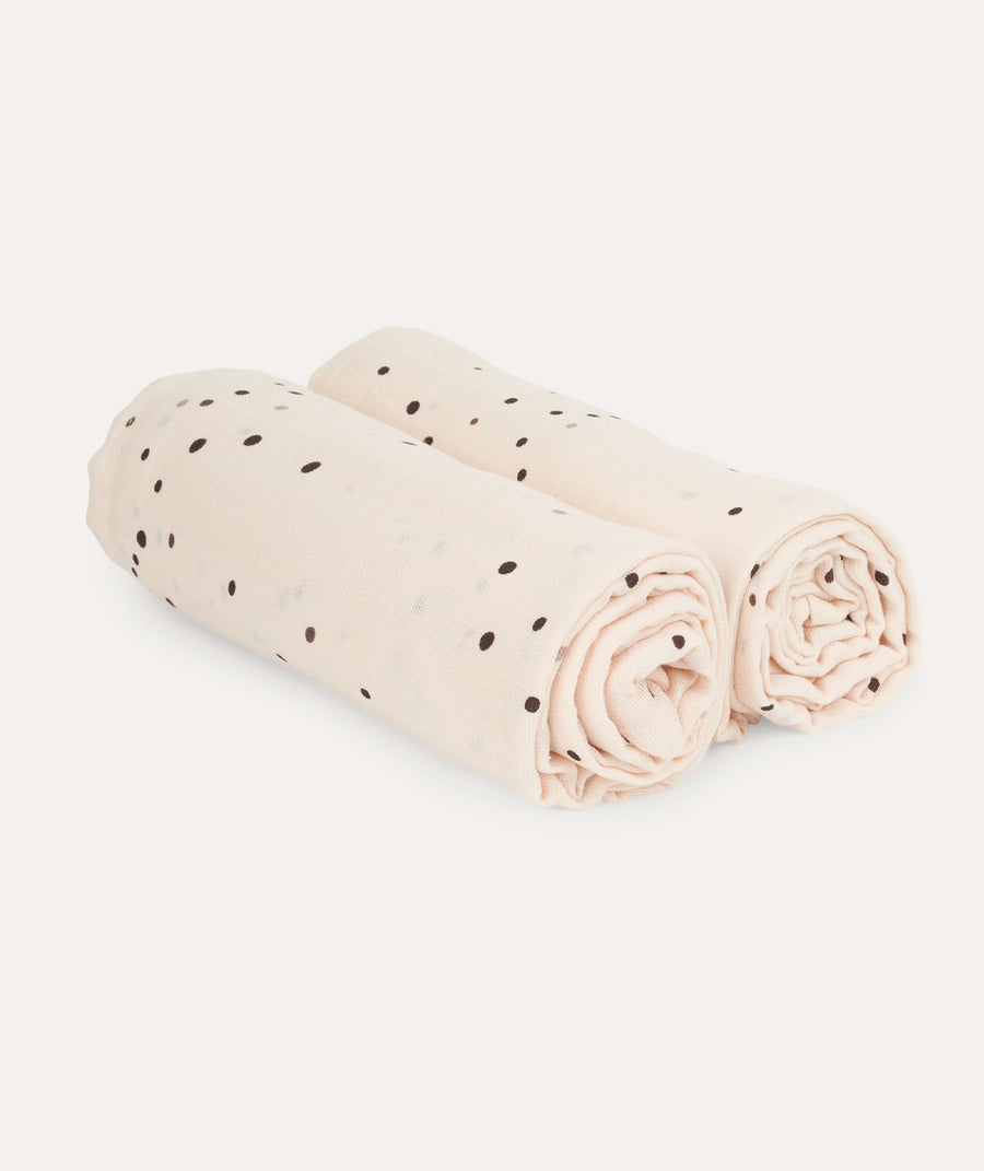 2 Pack Swaddle Dreamy Dots - Powder