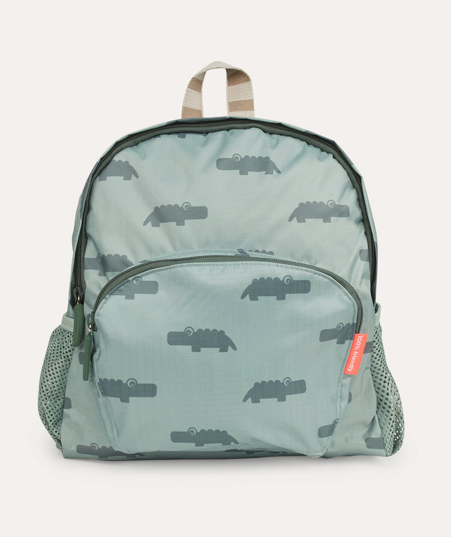 Kids Backpack: Croco Green