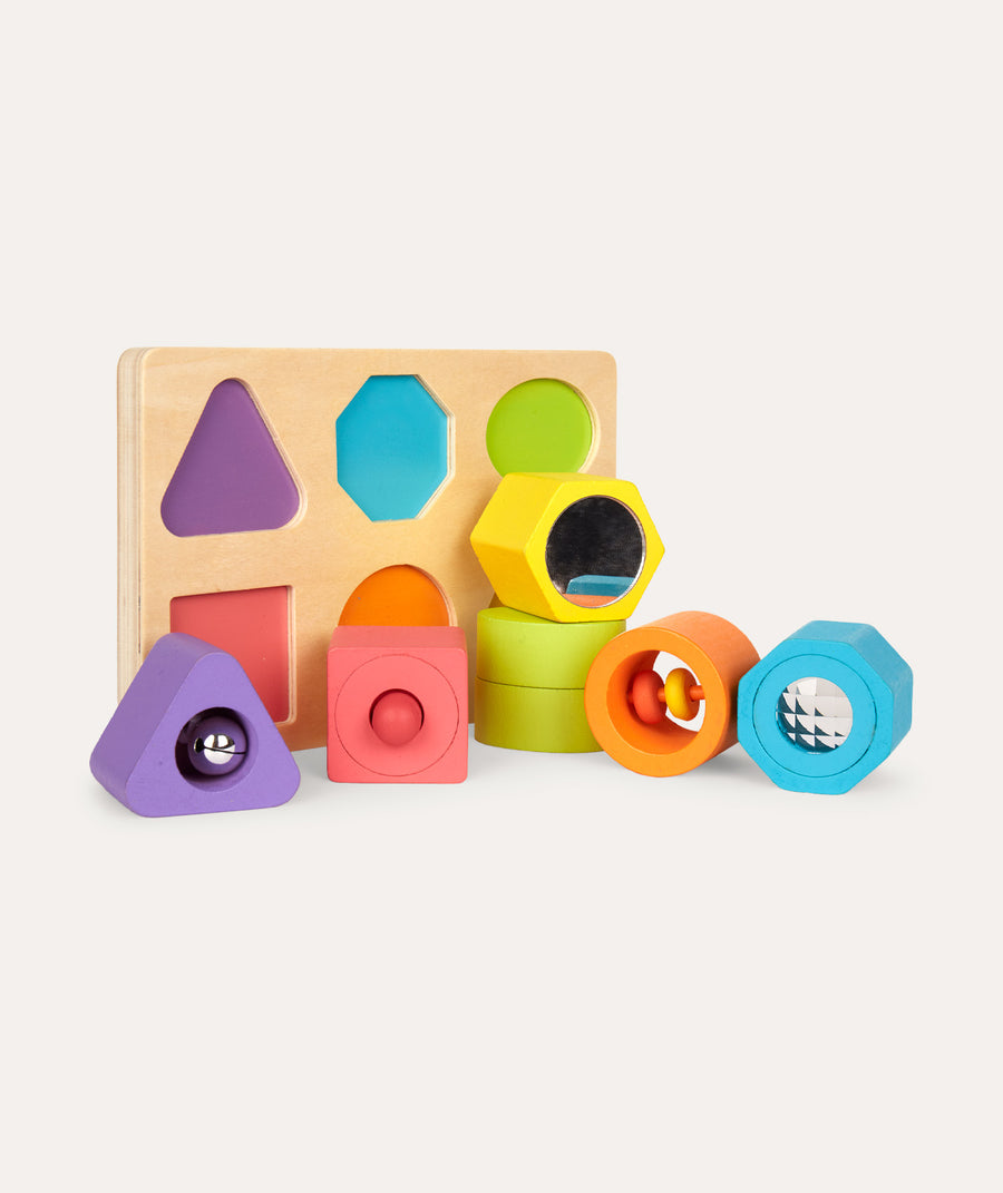 I Wood Shapes & Sounds 6 Block Puzzle - Multi