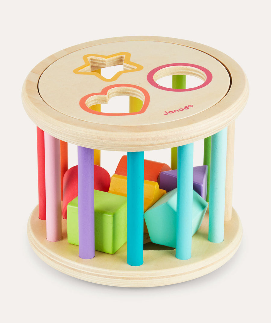 Wooden Shape Sorter Drum - Multi