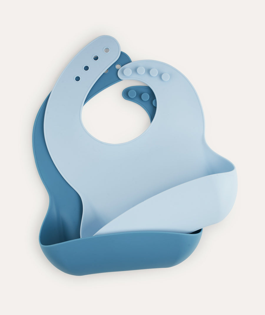 2-Pack Silicone Bibs - Ocean Mix