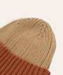 Organic Colourblock Beanie - Amber Mix