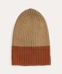 Organic Colourblock Beanie - Amber Mix