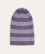 Organic Cotton Beanie - Lavender Stripe