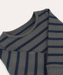 Organic Rib Set - Navy/Grey stripe