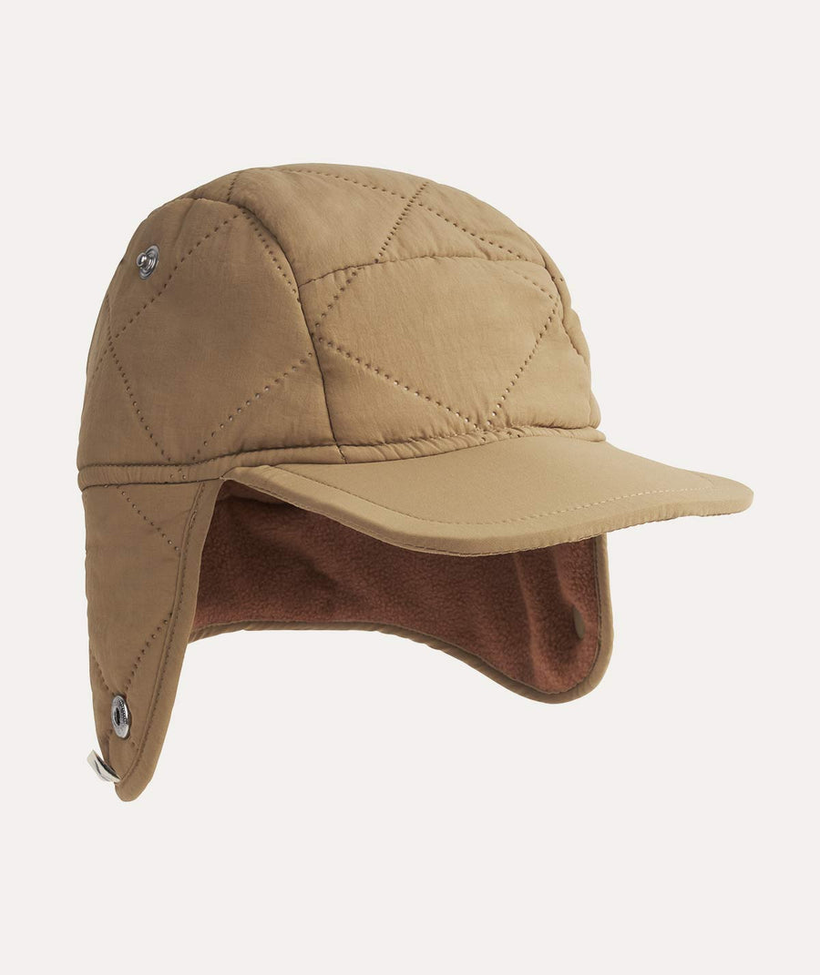 Quilted Trapper Hat - Fudge