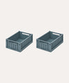 2 Pack Weston Storage Small Crate - Whale Blue