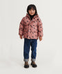 Polle Down Puffer Jacket: Horses / Dark Rosetta