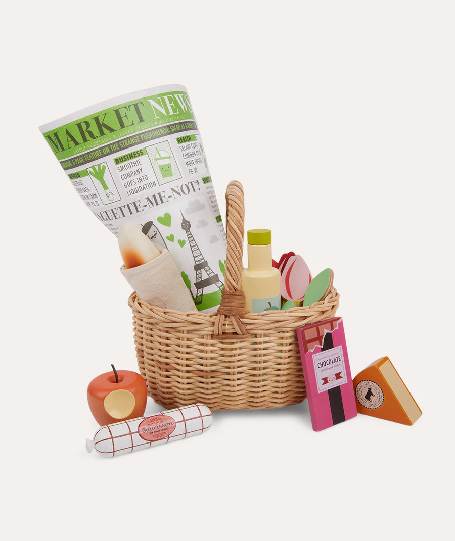 Wicker Shopping Basket - Multi